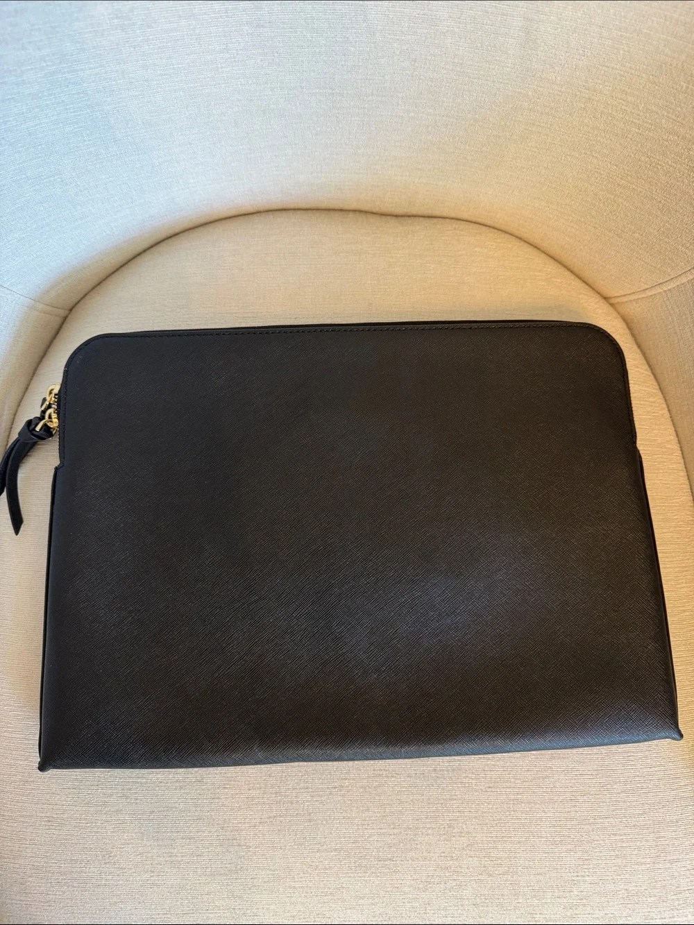 NWT- Henri Bendel Leather Croc-Embossed Zip Pouch- Laptop Case
